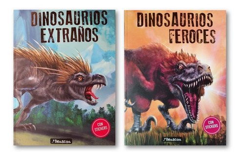 ** Combo 2 Libros Dinosaurios Feroces Y Extraños ** Stickers