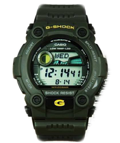 Relógio De Pulso G-shock Digital G79003dr Correia Verde-militar Bisel Verde-militar