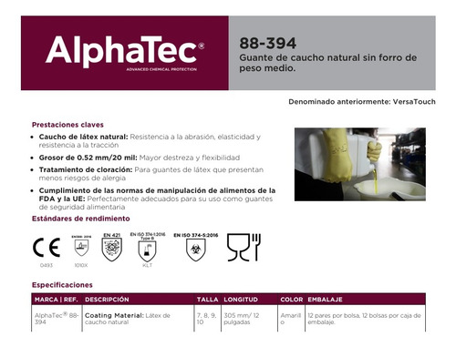 Guante Resistente A Químicos Canners 88-394 (paq 12 Pares) Beige