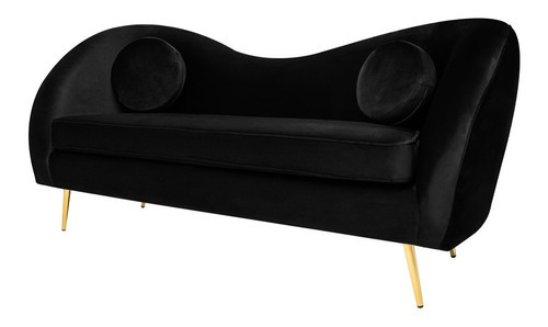 Sofá Salas Modernas Minimalistas Sillones Retro Lounge Color Negro