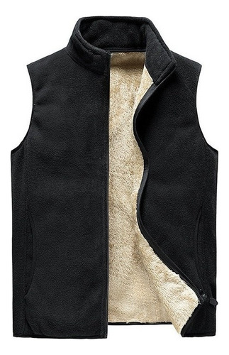 Men's Solid Color Vest Warm Wool Sleeveless Jacket