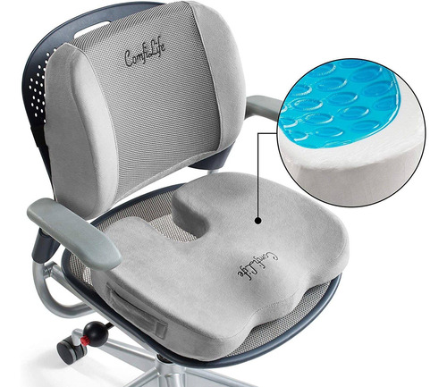 Comfilife - Cojin De Asiento Y Soporte Lumbar Con Gel Mejora