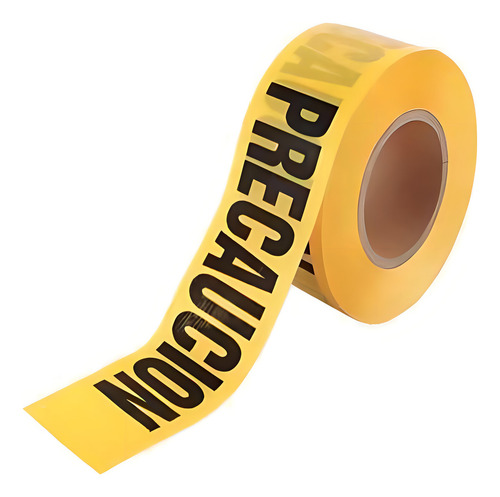 Cinta Perimetral Delimitante Barricada 7.5cm X 305m Nioval Color Amarillo PRECAUCION