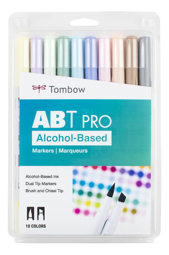 Tombow Abt Pro Marcadores A Base De Alcohol, Paleta De 10