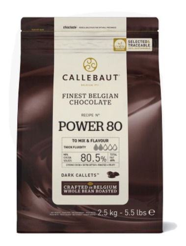 Chocolate amargo 80% Callebaut 2.5 kg