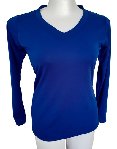 Playera Deportiva Dama Manga Larga Cuello V Keepfresh