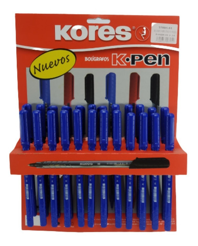 Bolígrafos Kores Azul K-pen (bandeja*24und)