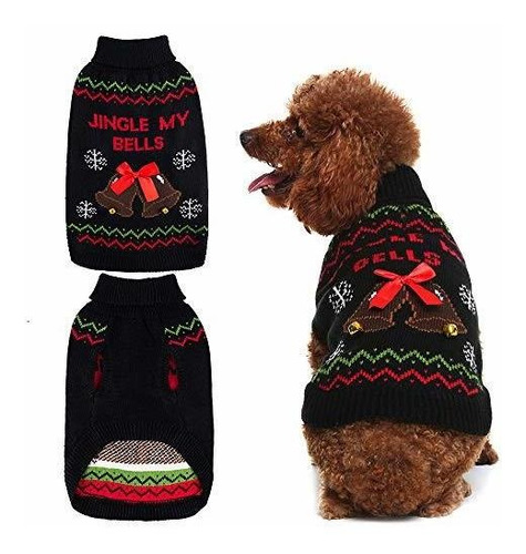 Mihachi Suéter De Navidad Para Perro Con Campanas, Diseño De