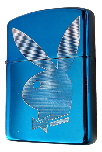 Encendedor Recargable Bencina Plateado Conejo Playboy