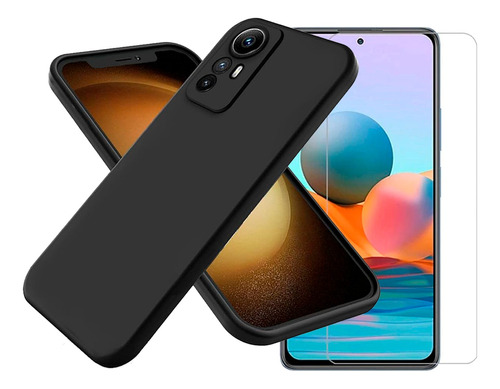 Silicone Case Para Xiaomi Redmi Note 12s + Vidrio Templado