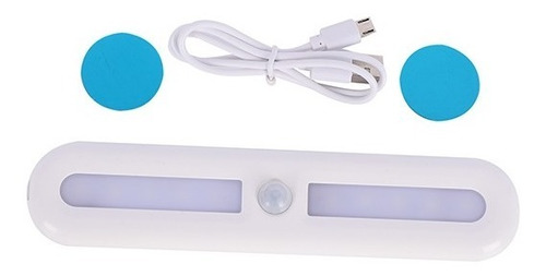 Aplique Lampara Espantacuco Sensor Movimiento 5w Recargable Color Blanco