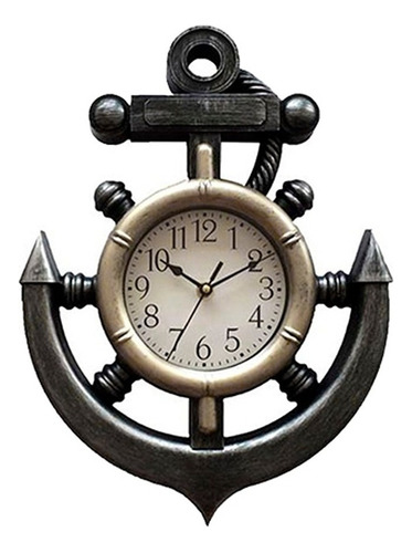 Relógio De Parede Timão Ancora Decoração Retrô Navio
