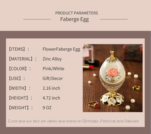 Caja De Joyería De Huevos Con Flores Esmaltadas Regalo Ele