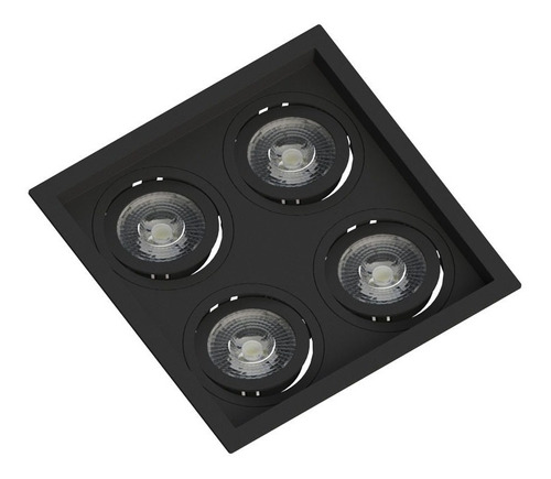 Kit 3 Embutido Quadruplo 4 Par20 Recuado + Lampada Led 7w