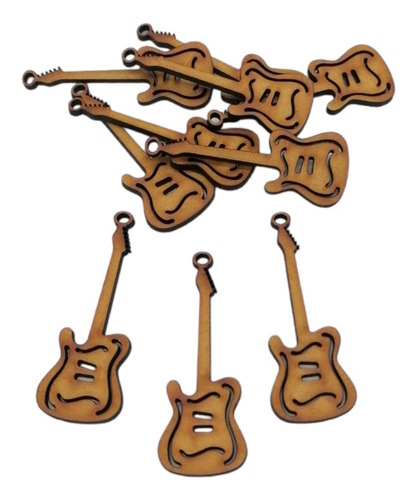 Silueta Guitarra Mdf 6.1cm X 2.5cm Paquete 100 Piezas