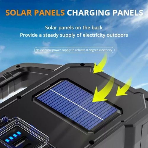 Imagen 8 de 10 de Linterna Solar Recargable Power Bank Larga Distancia