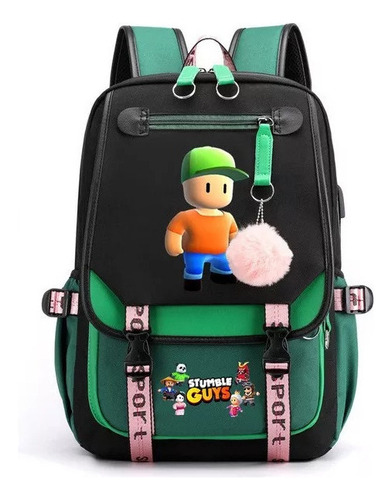 Mochila Escolar De Stumble Guys Con Gran Capacidad A