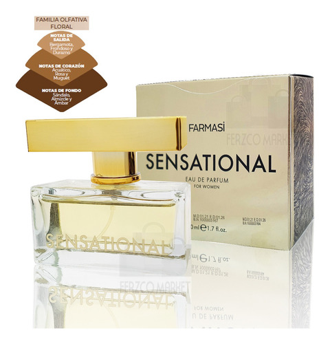 Agua De Perfume Mujer Sensational Farmasi Eau Parfum Dama 50 Volumen de la unidad 50 mL