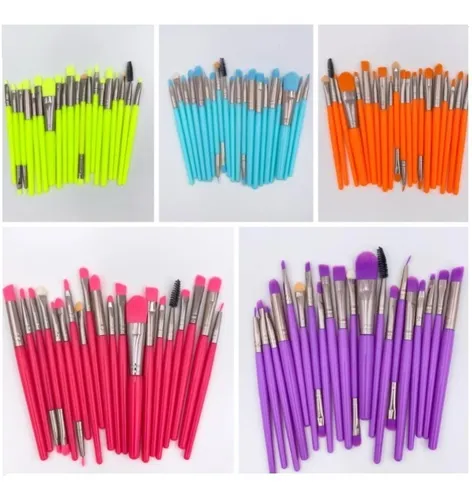 Lote 5 Sets Brochas Kabuki Oval Unicornio Maquillaje Mayoreo
