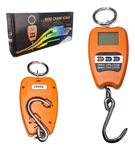 Balanza Colgante Mini Crane Scale 200kg Digital Naranja