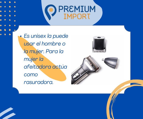 Imagen 3 de 10 de Maquina Afeitar Afeitadora Corta Pelo Nariz 3en1 Unisex