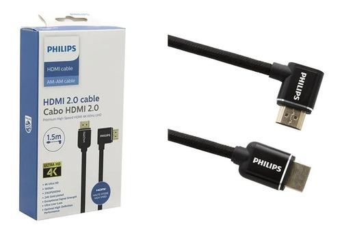 Cable Compatible Con Hdmi 90 Grados 1,5 M Philips 2.0 4k Hd