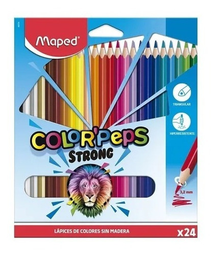 Pinturitas Lapices Maped Strong Peps X 24 Colores 3.2mm