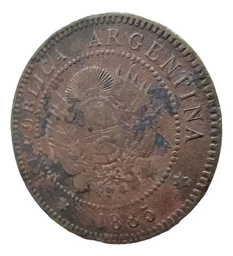 Antigua Moneda 1 Centavo De Patacón Argentina 1885 Cj# 41.1
