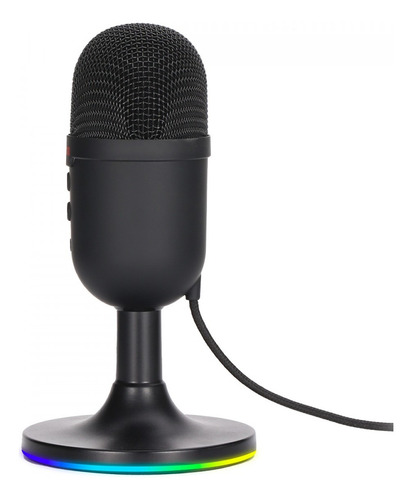 Microfone Marvo Rgb Usb Black Mic06 Bk Gamer Cor Preto