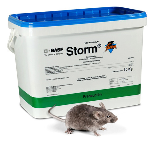 Storm Parafinado Bloque Rodenticida Rata Raton Basaf 10kg