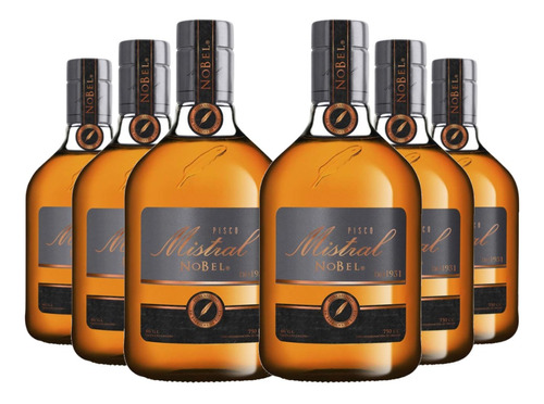 6 Piscos Mistral Nobel Plateado (750ml 46%)