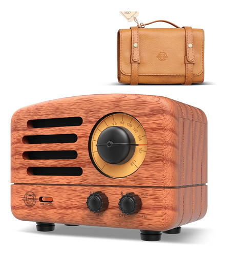 Muzen Mini Altavoz Bluetooth Vintage Con Estuche De Maletín