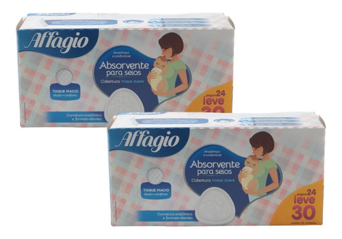 Kit 60 Absorventes Para Seios Toque Suave Affagio