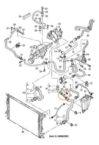 Bocal Conexão D'água Audi A3 A4 A5 Q3 Tt N90692901