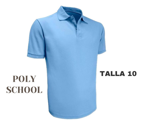 Chemise Azul Escolar Marca Poly School - Talla 10 & 12