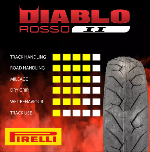 Pneu Traseiro Moto Pirelli Rosso 2 140/70r17 Yamaha Mt-03 R3