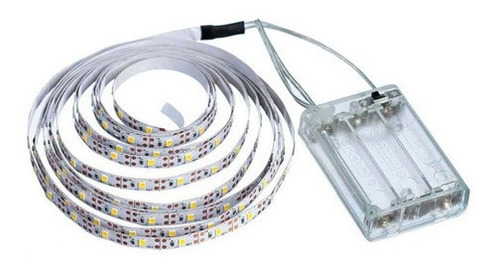 Fio Fita De Led Luz 2m 120 Leds Pilha Branco-frio Cor da luz Branca Tensão de operação 12V 4.5V