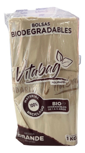 Bolsa Tipo Camiseta 100% Biodegradable Vitabag 1 Kg Grande