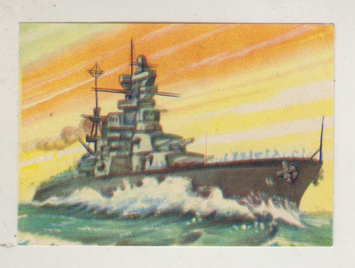 1958 Tarjeta Acorazado Admiral Graf Spee Alemania Figurita 