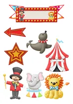 Comprar Adorno Torta Cake Topper  Personalizado Varios Personajes Rojo Circo
