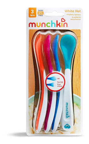 Colheres de segurança para bebês Munchkin White Tip, 4 unidades