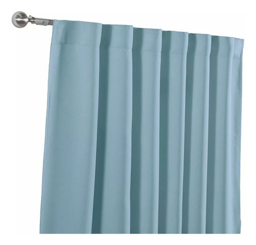 Juego De 2 Cortinas Blackout Cortas Catania Celeste Azul Vianney 1.80m