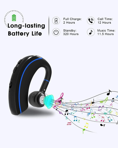 Auricular Bluetooth, Nanami Auricular Bluetooth V5.0, 320hrs