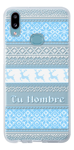 Funda Para Galaxy Ugly Sweater Azul Navideño Con Tu Nombre
