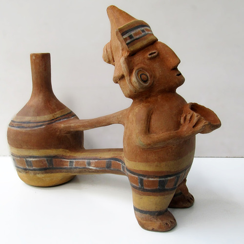 Vasija Silbadora Cerámica Precolombina Peru Inca Mamakolla