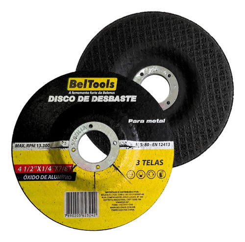 Disco De Desbaste 4.1/2 X 7/8 Metal Esmerilhadeira Beltools