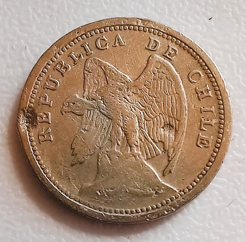 Moneda De 10 Centavos 1933 De Chile ( Condor Sobre Cima)