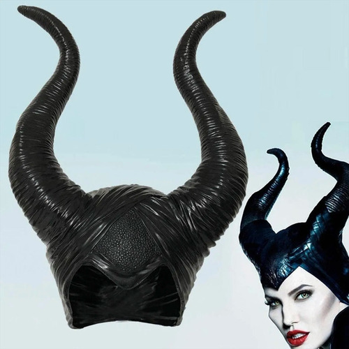 Cuernos De Maléfica De Látex Negro Para Disfraz De Halloween