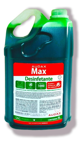 Desinfetante concentrado Max pinho Audax 5L faz até 1000L