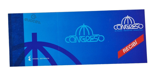 Recibi Congreso Miñon X 40 Hojas 177 X 70 Mm